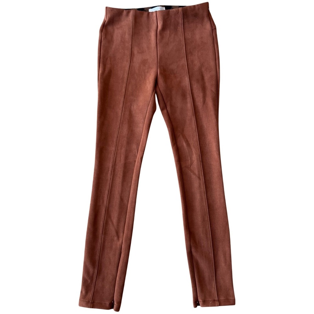 NWT Anthropologie Faux Suede Leggings Womens size 25 Cedar Brown Color NEW‎